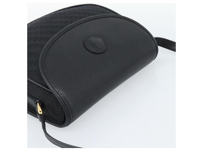 Bolsa de Ombro GUCCI Lona e Couro Preto Ouro 007 14 0074 Auth ka4851 Dourado - vista 6