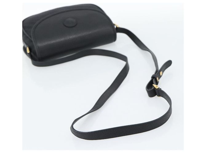 Bolsa de Ombro GUCCI Lona e Couro Preto Ouro 007 14 0074 Auth ka4851 Dourado - vista 7