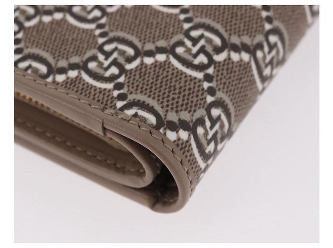 Portafoglio GUCCI GG Supreme PVC Beige Oro 795060 Auth 186154M D'oro - vista 15