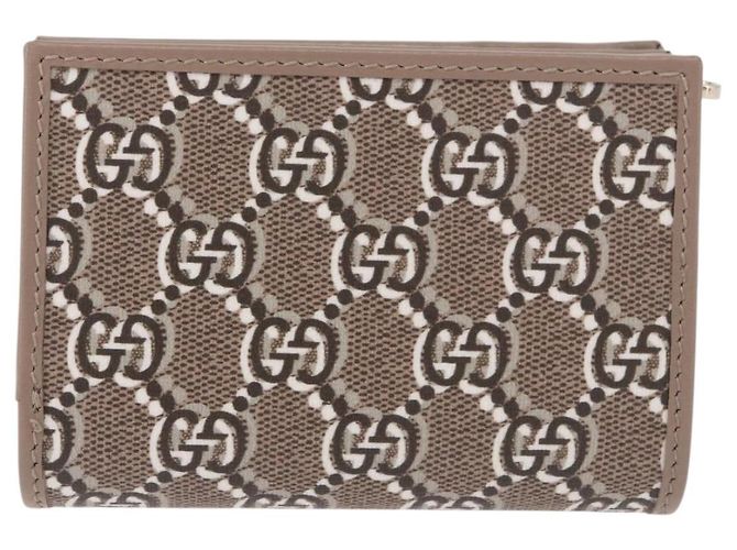 Portafoglio GUCCI GG Supreme PVC Beige Oro 795060 Auth 186154M D'oro - vista 2