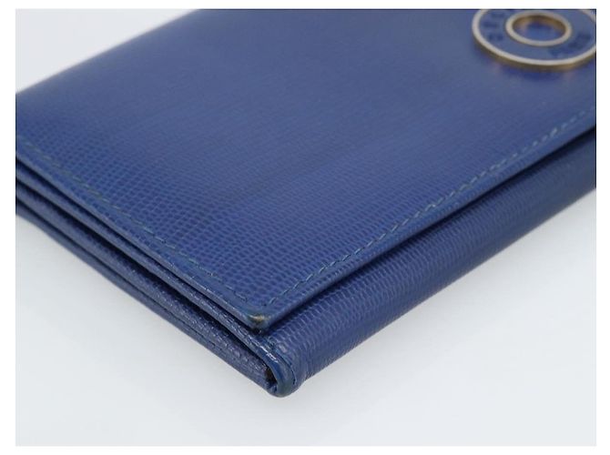 Céline CELINE Long Wallet Leder Blau Gold Auth 186718A Golden - Ansicht 14