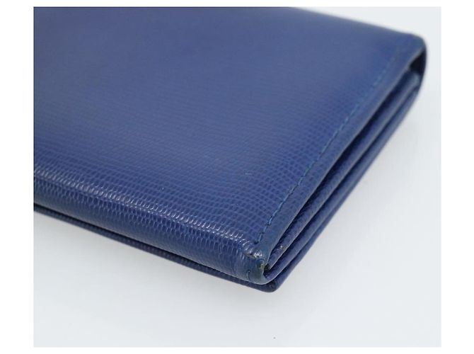 Céline CELINE Long Wallet Leder Blau Gold Auth 186718A Golden - Ansicht 15