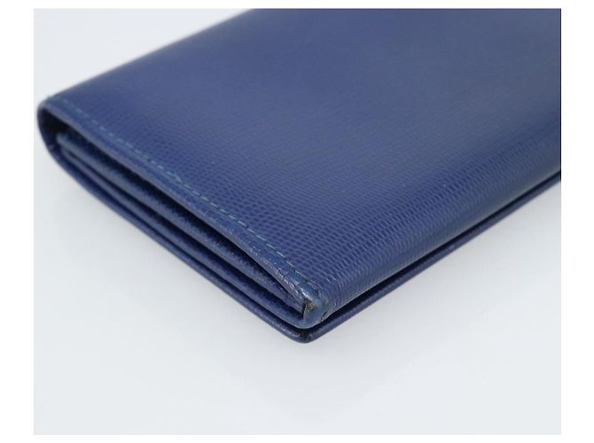 Céline CELINE Long Wallet Leder Blau Gold Auth 186718A Golden - Ansicht 16