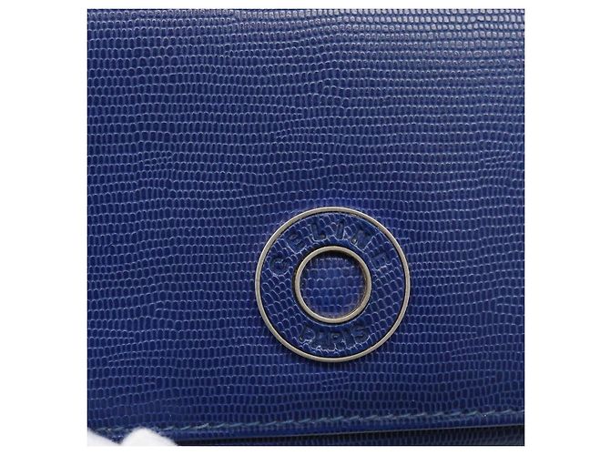 Céline CELINE Long Wallet Leder Blau Gold Auth 186718A Golden - Ansicht 17