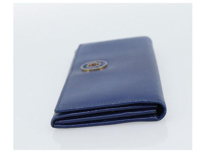Céline CELINE Long Wallet Leder Blau Gold Auth 186718A Golden - Ansicht 4