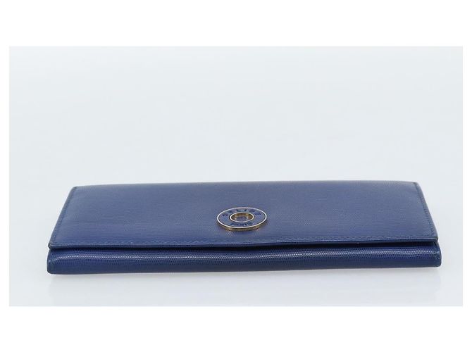 Céline CELINE Long Wallet Leder Blau Gold Auth 186718A Golden - Ansicht 6