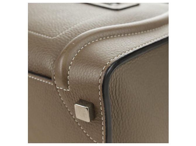 Céline CELINE Luggage Micro Shopper Handtasche aus Leder Grau Silber Authentisch 185329M Braun - Ansicht 15