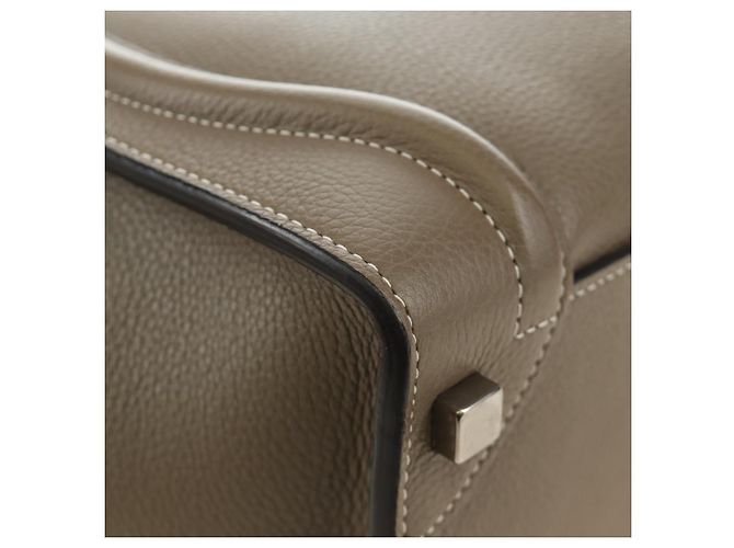 Céline CELINE Luggage Micro Shopper Handtasche aus Leder Grau Silber Authentisch 185329M Braun - Ansicht 16