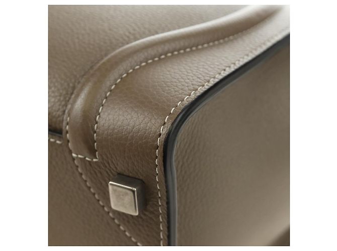Céline CELINE Luggage Micro Shopper Handtasche aus Leder Grau Silber Authentisch 185329M Braun - Ansicht 17