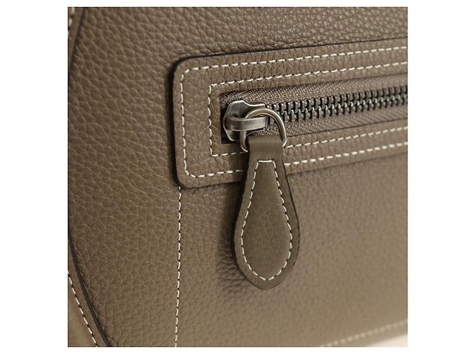 Céline CELINE Luggage Micro Shopper Handtasche aus Leder Grau Silber Authentisch 185329M Braun - Ansicht 19
