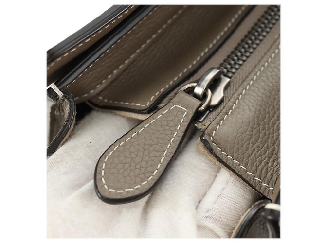 Céline CELINE Luggage Micro Shopper Handtasche aus Leder Grau Silber Authentisch 185329M Braun - Ansicht 21