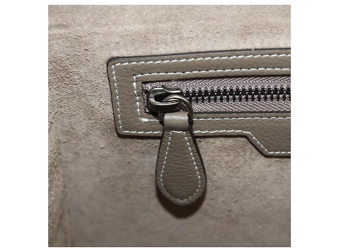 Céline CELINE Luggage Micro Shopper Handtasche aus Leder Grau Silber Authentisch 185329M Braun - Ansicht 25