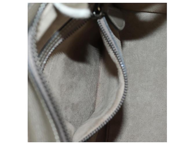 Céline CELINE Luggage Micro Shopper Handtasche aus Leder Grau Silber Authentisch 185329M Braun - Ansicht 26