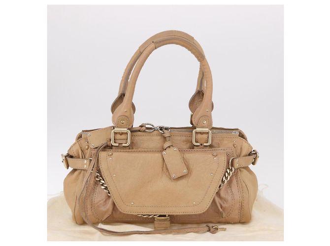 Chloé Borsa Chloe Paddington in Pelle Beige Oro Argento Auth 187513V D'oro - vista 12