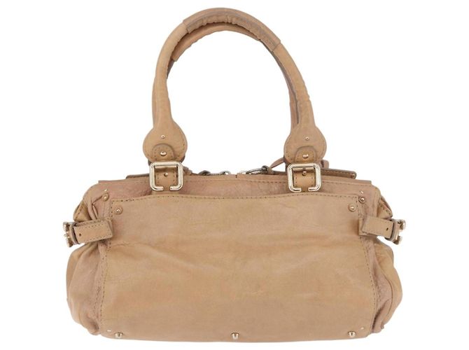 Chloé Borsa Chloe Paddington in Pelle Beige Oro Argento Auth 187513V D'oro - vista 2