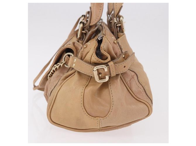 Chloé Borsa Chloe Paddington in Pelle Beige Oro Argento Auth 187513V D'oro - vista 3