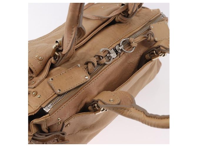 Chloé Borsa Chloe Paddington in Pelle Beige Oro Argento Auth 187513V D'oro - vista 6