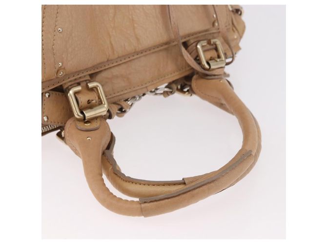 Chloé Borsa Chloe Paddington in Pelle Beige Oro Argento Auth 187513V D'oro - vista 7