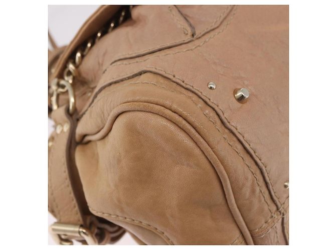 Chloé Borsa Chloe Paddington in Pelle Beige Oro Argento Auth 187513V D'oro - vista 8