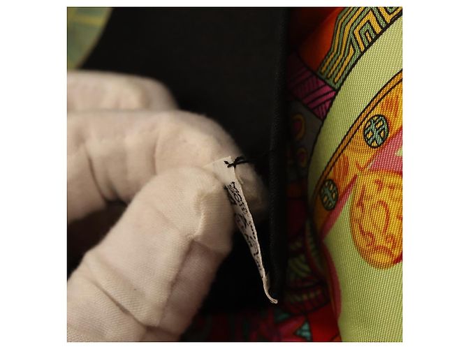 Hermès HERMES Carré 90 Sciarpa "ART des STEPPES" Seta Nero Autentico 186251M - vista 11