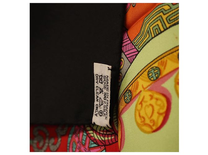 Hermès HERMES Carré 90 Sciarpa "ART des STEPPES" Seta Nero Autentico 186251M - vista 23