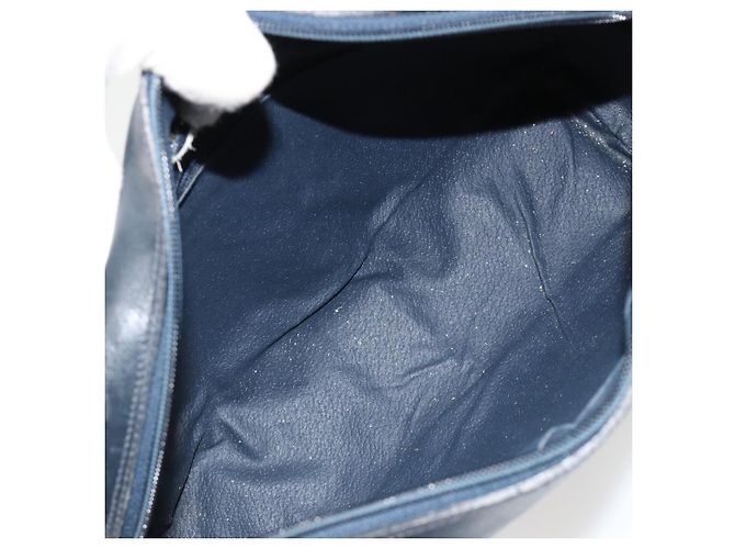 Borsa a Spalla GUCCI GG Supreme Sherry Line PVC Blu Navy Oro Auth 185719 D'oro - vista 12