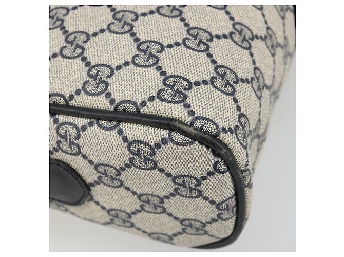 Borsa a Spalla GUCCI GG Supreme Sherry Line PVC Blu Navy Oro Auth 185719 D'oro - vista 17