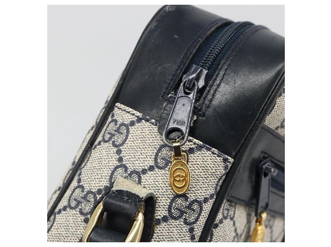 Borsa a Spalla GUCCI GG Supreme Sherry Line PVC Blu Navy Oro Auth 185719 D'oro - vista 19