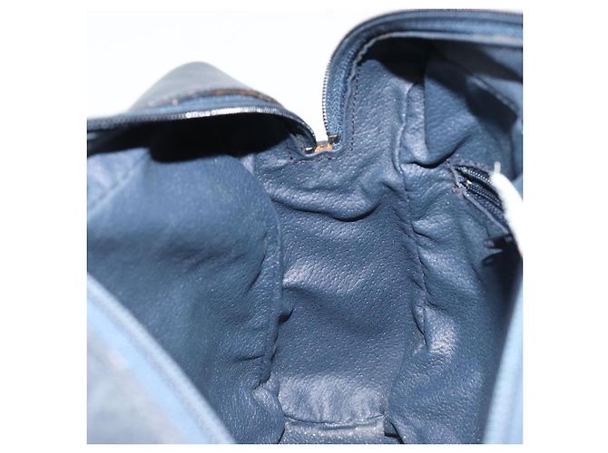 Borsa a Spalla GUCCI GG Supreme Sherry Line PVC Blu Navy Oro Auth 185719 D'oro - vista 22