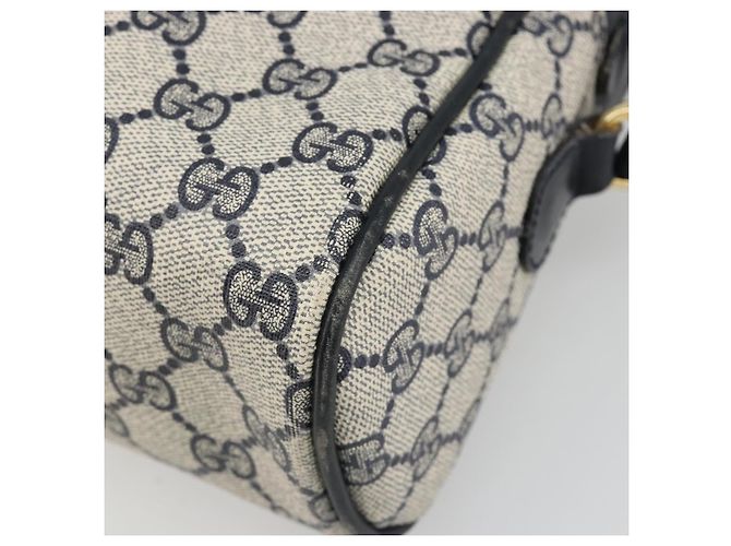 Borsa a Spalla GUCCI GG Supreme Sherry Line PVC Blu Navy Oro Auth 185719 D'oro - vista 9