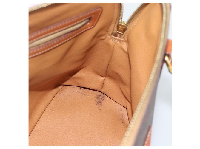 Céline Borsa CELINE Macadam Canvas PVC Pelle Marrone Oro Auth 187333A D'oro - vista 19