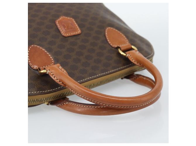 Céline Borsa CELINE Macadam Canvas PVC Pelle Marrone Oro Auth 187333A D'oro - vista 7