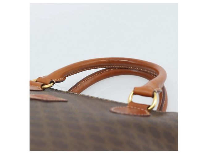 Céline Borsa CELINE Macadam Canvas PVC Pelle Marrone Oro Auth 187333A D'oro - vista 8