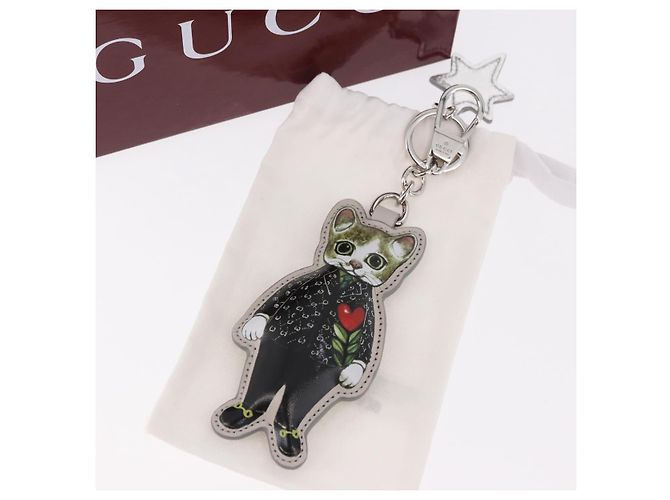 GUCCI GG Supreme Yuko Higuchi Boris Charm PVC Gray Auth 185848SM Marrone - vista 11