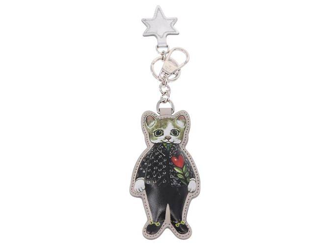 GUCCI GG Supreme Yuko Higuchi Boris Charm PVC Gray Auth 185848SM Marrone - vista 2
