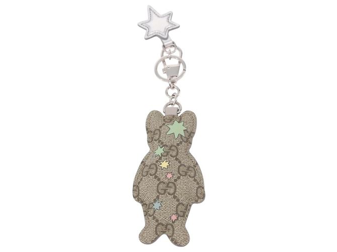 GUCCI GG Supreme Yuko Higuchi Boris Charm PVC Gray Auth 185848SM Marrone - vista 7