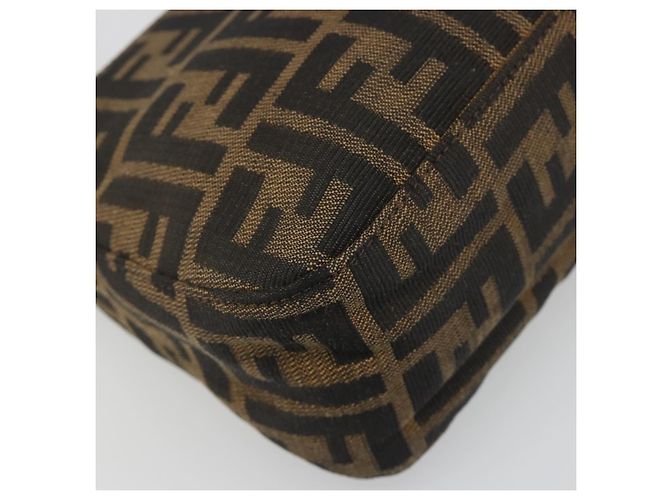 FENDI Zucca Canvas Mamma Baguette Shoulder Bag Black Brown Auth 186900SAM Marrone Nero - vista 15
