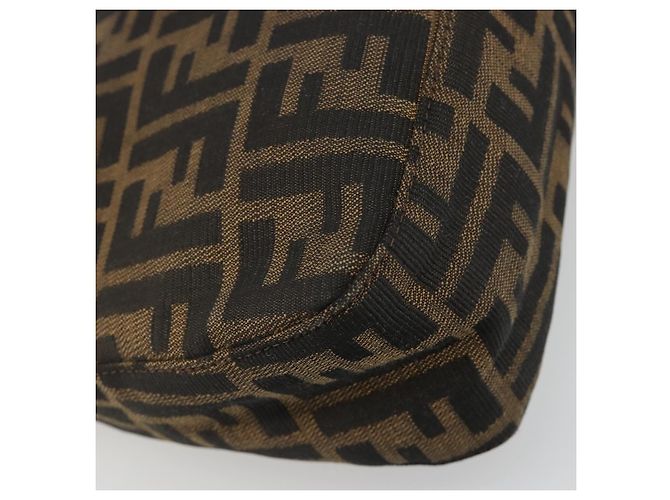 FENDI Zucca Canvas Mamma Baguette Shoulder Bag Black Brown Auth 186900SAM Marrone Nero - vista 17
