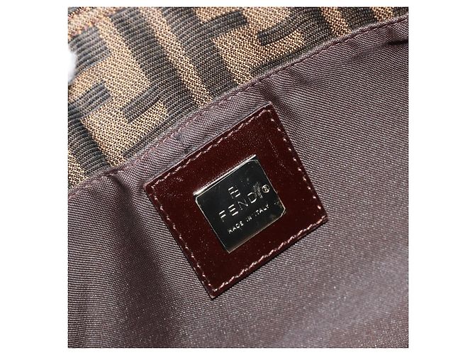 FENDI Zucca Canvas Mamma Baguette Shoulder Bag Black Brown Auth 186900SAM Marrone Nero - vista 20