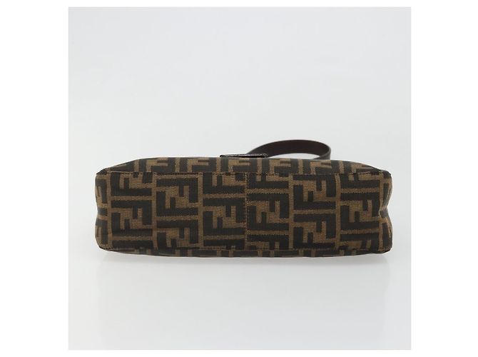 FENDI Zucca Canvas Mamma Baguette Shoulder Bag Black Brown Auth 186900SAM Marrone Nero - vista 5