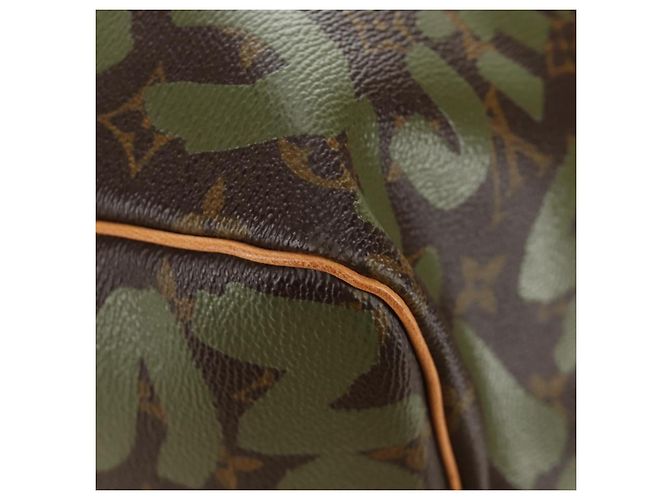 LOUIS VUITTON Monogram Graffiti Keepall 50 Borsa Boston Khaki M92196 Auth 184999SV Cachi - vista 16
