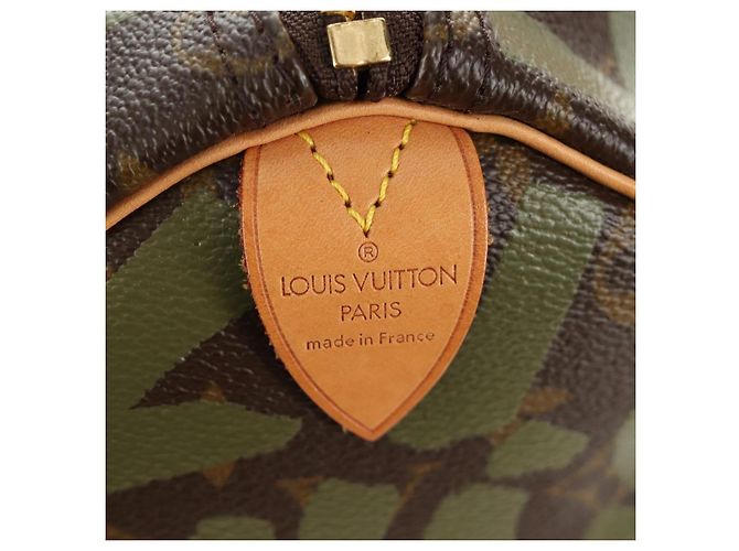 LOUIS VUITTON Monogram Graffiti Keepall 50 Borsa Boston Khaki M92196 Auth 184999SV Cachi - vista 18