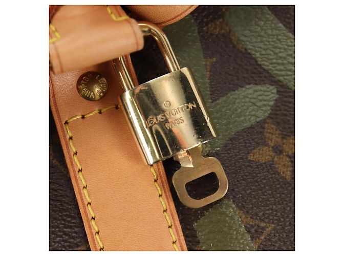 LOUIS VUITTON Monogram Graffiti Keepall 50 Borsa Boston Khaki M92196 Auth 184999SV Cachi - vista 19