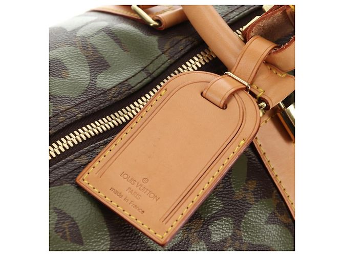 LOUIS VUITTON Monogram Graffiti Keepall 50 Borsa Boston Khaki M92196 Auth 184999SV Cachi - vista 20