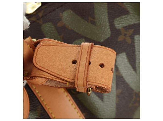 LOUIS VUITTON Monogram Graffiti Keepall 50 Borsa Boston Khaki M92196 Auth 184999SV Cachi - vista 21