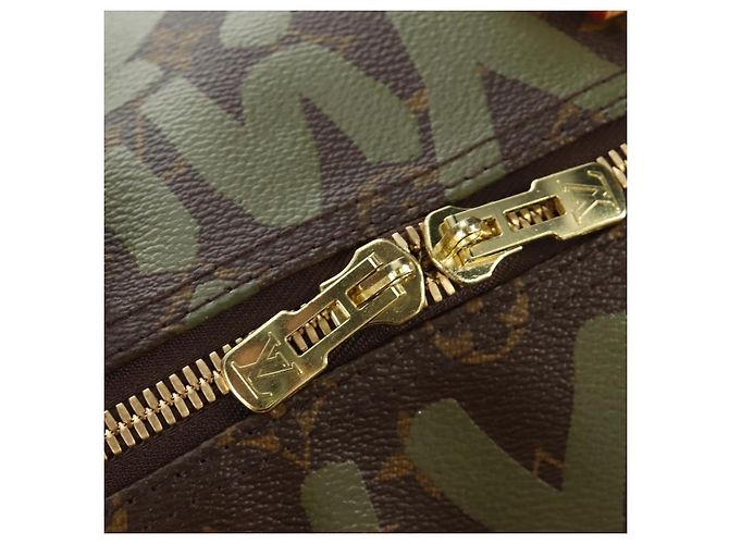 LOUIS VUITTON Monogram Graffiti Keepall 50 Borsa Boston Khaki M92196 Auth 184999SV Cachi - vista 22
