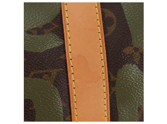 LOUIS VUITTON Monogram Graffiti Keepall 50 Borsa Boston Khaki M92196 Auth 184999SV Cachi - vista 3