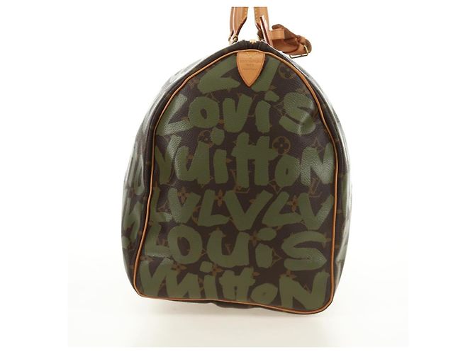 LOUIS VUITTON Monogram Graffiti Keepall 50 Borsa Boston Khaki M92196 Auth 184999SV Cachi - vista 5