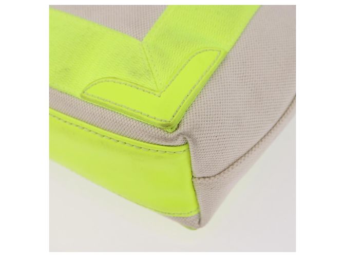 BALENCIAGA Borsa Cabas Navy XS in tela Giallo Argento Auth 186872 - vista 16