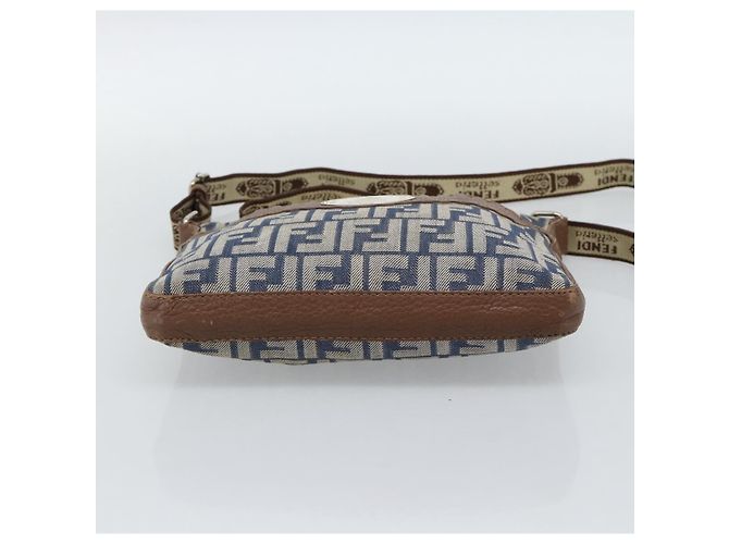 FENDI Borsa a tracolla Zucca Canvas Celeria Blu Argento Auth ka4804A - vista 5